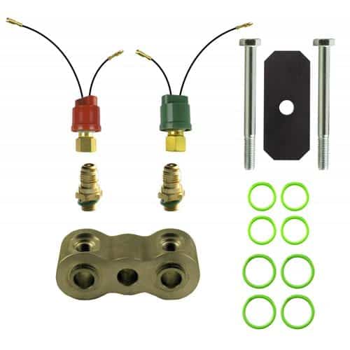 John Deere Compactor Dual High & Low Pressure Switch Kit, w/ 3/4" Spacer-Air Conditioner