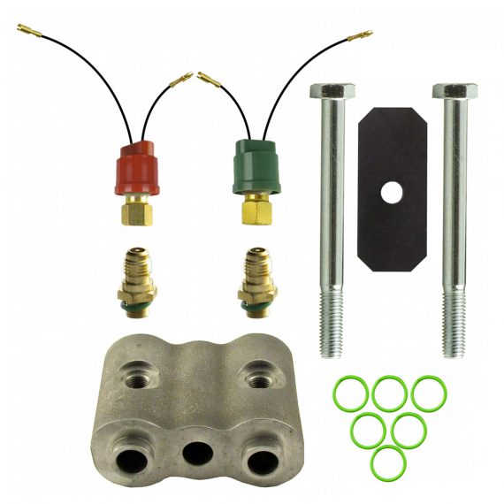 John Deere Compactor Dual High & Low Pressure Switch Kit, w/ 2" Spacer-Air Conditioner