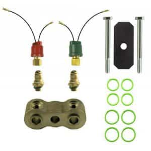 John Deere Feller Buncher Dual High & Low Pressure Switch Kit, w/ 3/4" Spacer-Air Conditioner