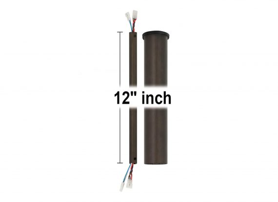 Monte Carlo Minimalist DRM12AGP 12 in. Aged Pewter Extension Downrod for Minimalist or Minimalist Max Ceiling Fan, Includes Decorative Tube