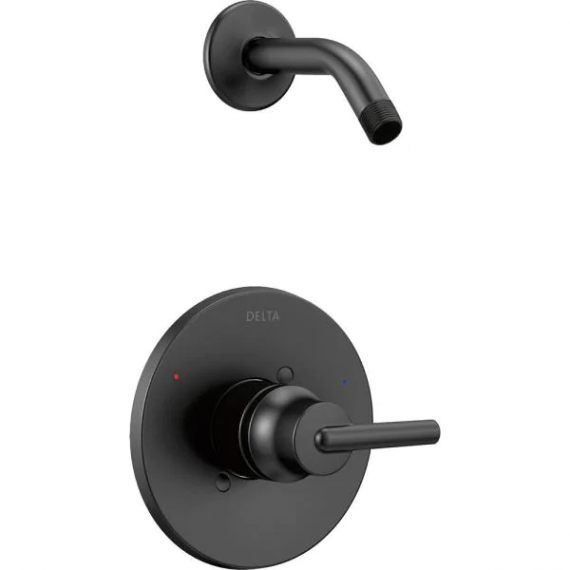 Delta Trinsic T14259-bllhd 1-Handle Wall Mount Shower Faucet Trim Kit in Matte Black (Valve and Showerhead Not Included)