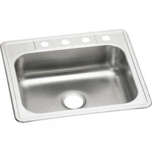 Glacier Bay 114 625 Stainless Steel 25 in. 4-Hole Single Bowl Kitchen Sink