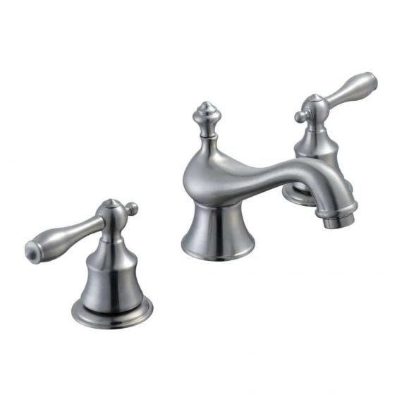 Glacier Bay Estates 1001775436 8 in. Widespread 2-Handle Low-Arc Bathroom Faucet in Brushed Nickel