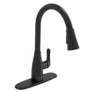 Glacier Bay McKenna 1005604254 Single-Handle Pull-Down Sprayer Kitchen Faucet in Matte Black with TurboSpray and FastMount