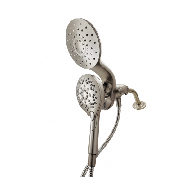 MOEN Aromatherapy IN208C2SRN 6-Spray Patterns 6.5 in. Tub Wall Mount Dual Shower Heads with INLY Capsules in Spot Resist Brushed Nickel