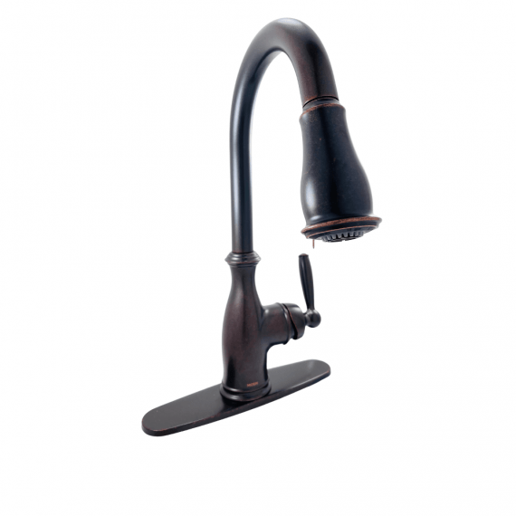 MOEN Brantford 7185ORB Single-Handle Pull-Down Sprayer Kitchen Faucet with Reflex and Power Boost in Oil Rubbed Bronze