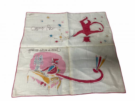 vintage-welcher-thank-you-pink-kitten-pencils-hanky-handkerchief-hankie