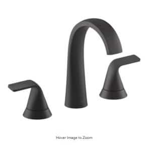 Kohler Cursiva R30579-4D-BL 8 in. Widespread 2-Handle Bathroom Faucet in Matte Black