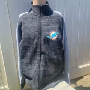 Miami Dolphins Men Fleece Zipper Collar Sweater Fanatics Size Large