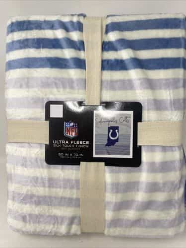 NFL Indianapolis Colts State Ultra Fleece Silk Touch Throw Bed Blanket 60″x70″