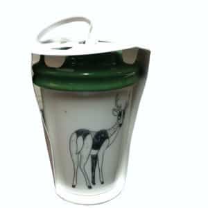 Starbucks Deer Christmas Ornament To Go Cup 2017 New Green Lid