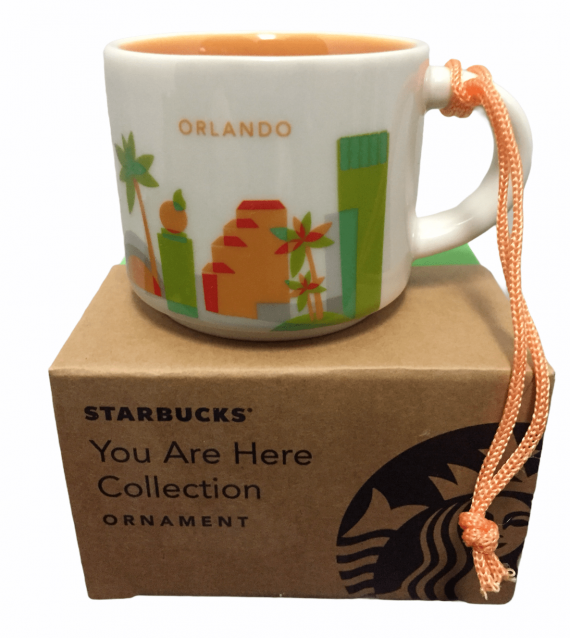 Starbucks Orlando You Are Here Ceramic Ornament Mini Mug Espresso Cup New