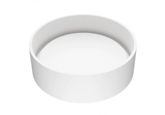 Vigo Matte VG04016 Stone Anvil Composite Round Vessel Bathroom Sink in White