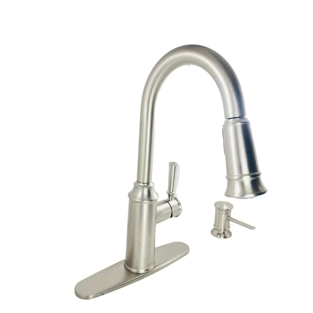 MOEN Glenshire Pull-Down Kitchen Faucet Spot Resist Stainless Steel w/ Soap Disp 