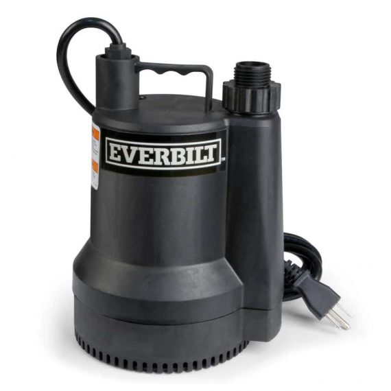 Everbilt 1001092915 1/6 HP Plastic Submersible Utility Pump