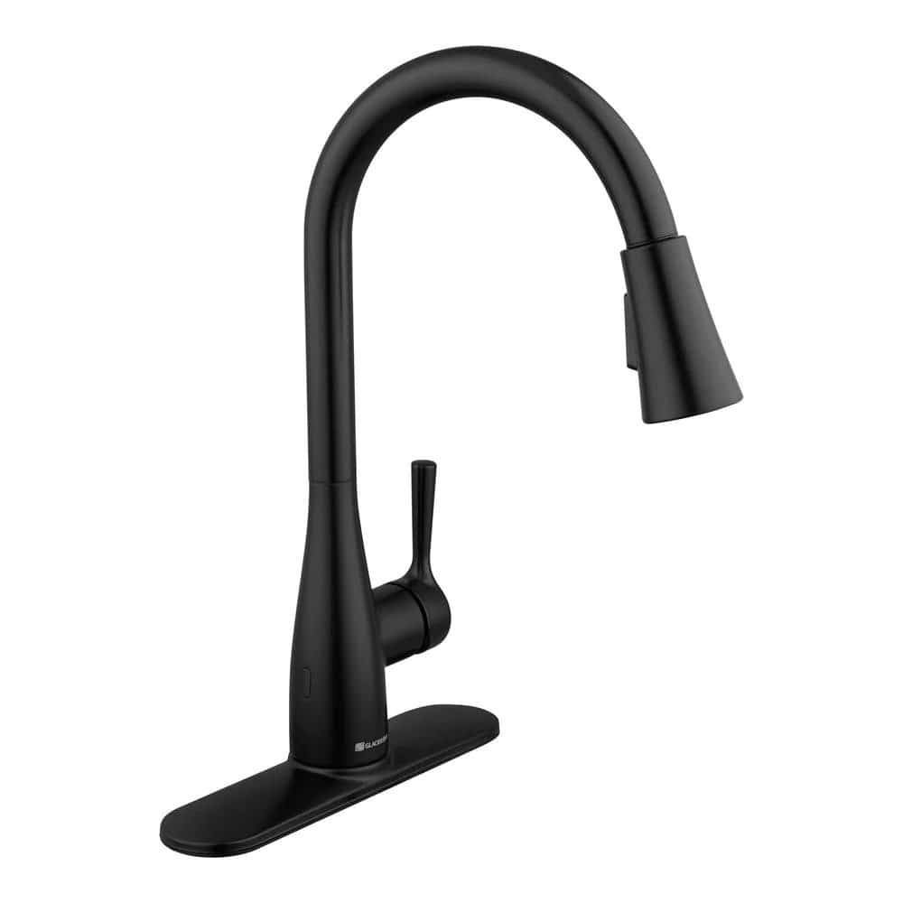 Glacier Bay Sadira 1005 872 647 Touchless Single-Handle Pull-Down Sprayer Kitchen Faucet with TurboSpray and FastMount in Matte Black
