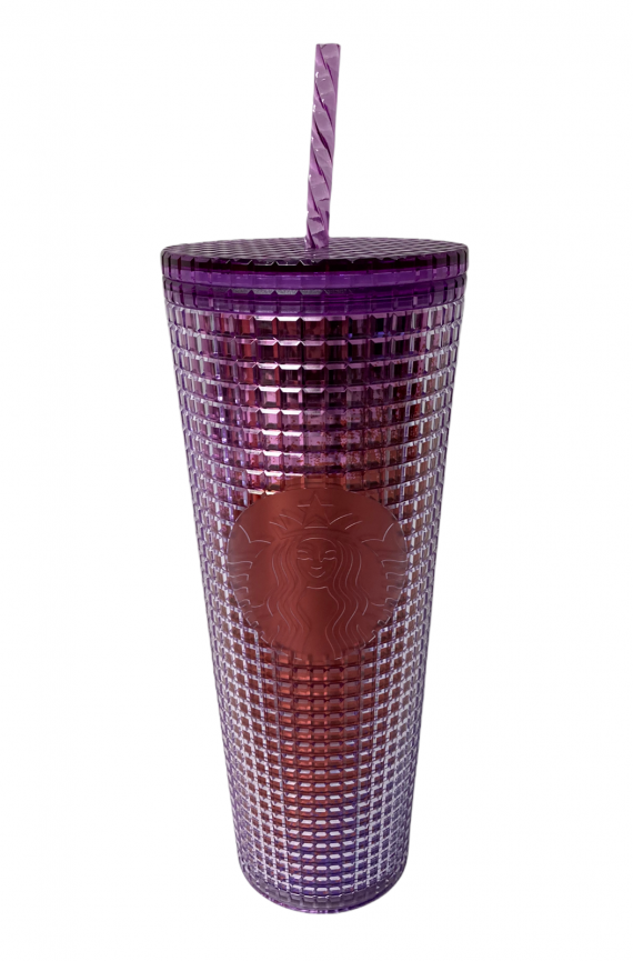 Starbucks Purple and Reddish-hue Grid Kaleidoscope 24 oz Venti Tumbler 2021
