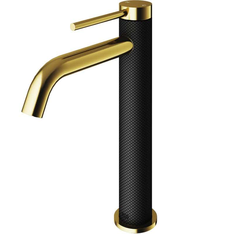 Vigo Lexington VG03028MGMB cFiber Single-Handle Vessel Sink Faucet in Matte Gold/Matte Black