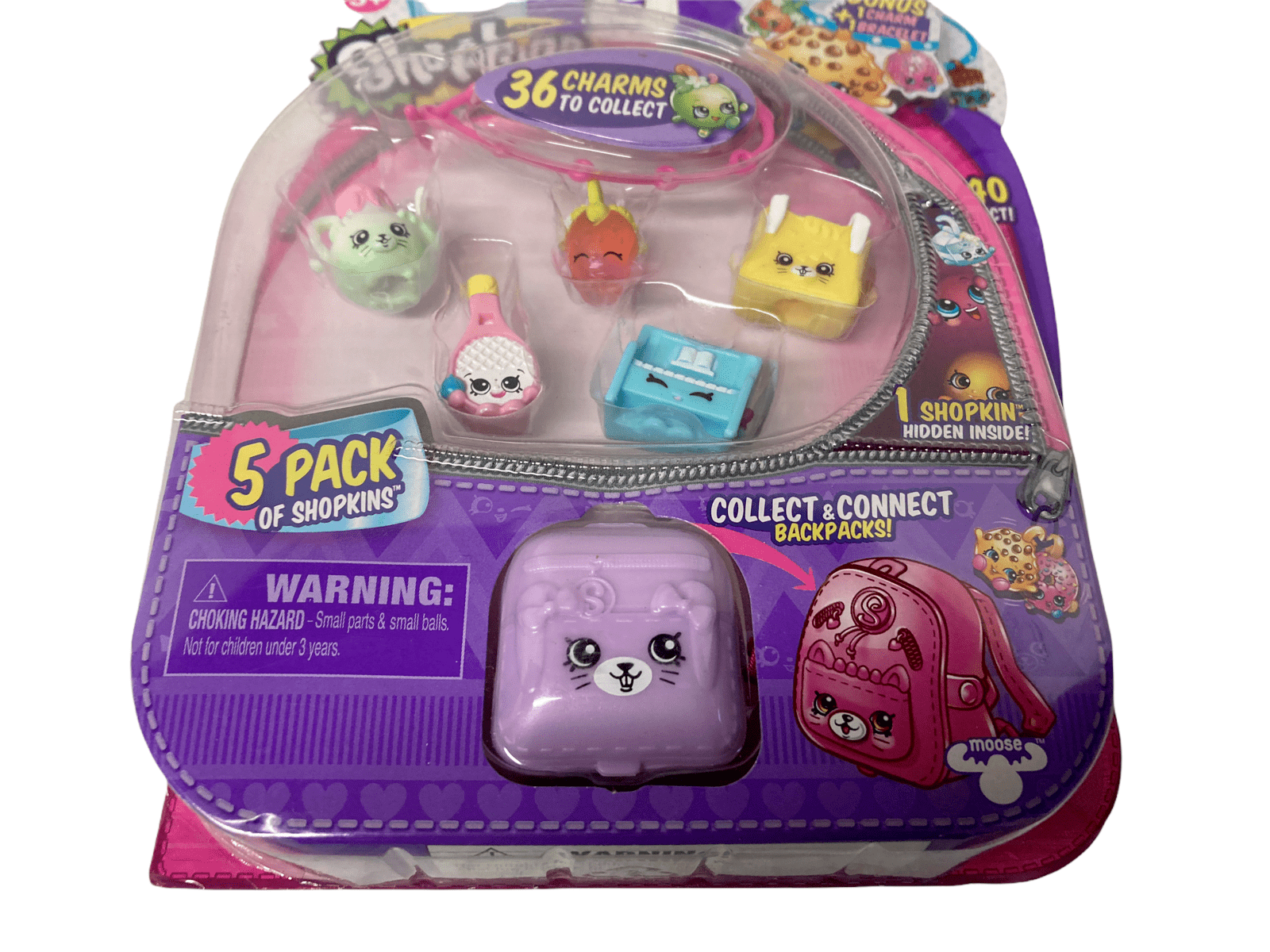 SHOPKINS Mystery Edition 36 Surprise Series 5  Bonus Charms Backpack Hidden NEW! 