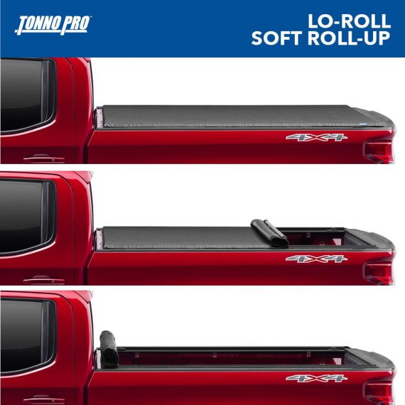 tonno-pro-lo-roll-soft-roll-up-truck-bed-tonneau-cover-lr-1010-fits-1999-2006-chevy-gmc-silverado-sierra-1500-classic-8-bed-96-black