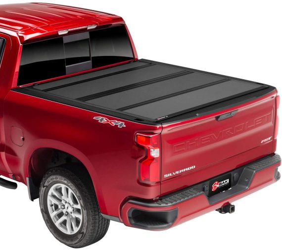 BAK BAKFlip MX4 Hard Folding Truck Bed Tonneau Cover | 448131 | Fits 2019 – 2021 Chevy/GMC Silverado/Sierra, works w/ MultiPro/Flex tailgate 6′ 7″ Bed (79.4″)