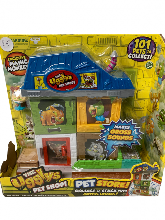 The Ugglys Pet Shop Pet Store with Exclusive Manic Monkey New Old Stock