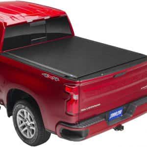 Tonno Pro Lo Roll, Soft Roll-up Truck Bed Tonneau Cover | LR-1095 | Fits 2019 – 2021 Chevy/GMC Silverado/Sierra, works w/ MultiPro/Flex tailgate 5′ 10″ Bed (69.9″)