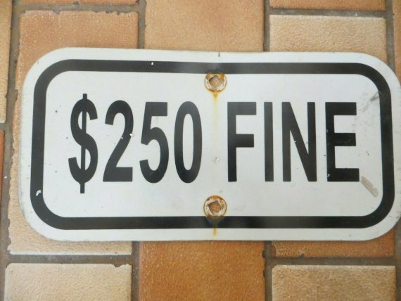 $ 250 FINE original painted aluminum vtg warning no parking city street sign