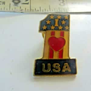 #1 LOVE USA BIKER 1980S  LAPEL collectible ,souvenir motorcycle vtg PIN