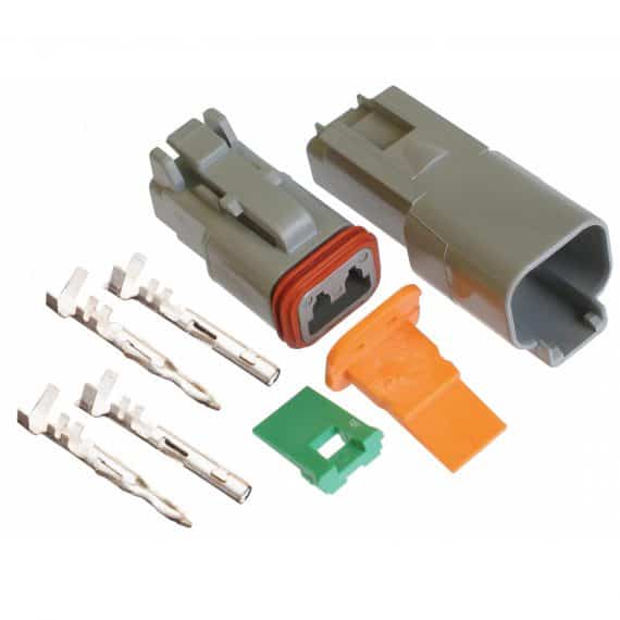 2-Pin Deutsch DT Electrical Connector, 13 Amp, 14-20 AWG – 8302115