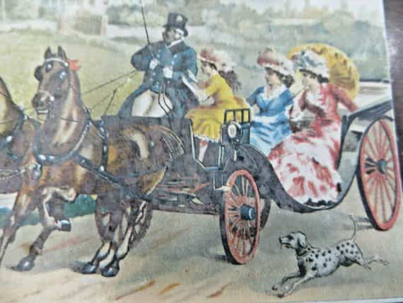 domestic-sewing-machinenyvictorian-trade-card-horse-drawn-carrage