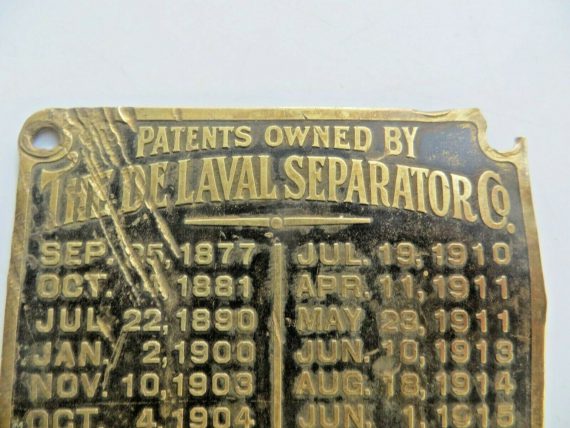 de-laval-separator-co-brass-patent-dates-machine-1900s-antique-advertising