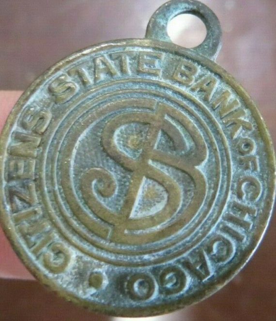 citizines-bank-of-chicago-brass-owner-key-chain-key-fob