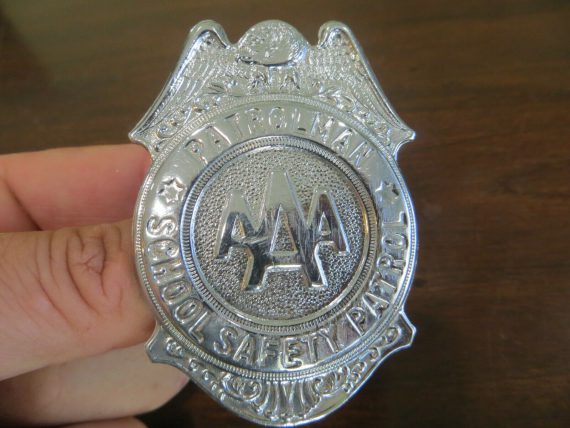AAA PATROLMAN SCHOOL SAFETY PATROL BADGE PIN FOR CROSSING GUARDS BACK IN THE DAY