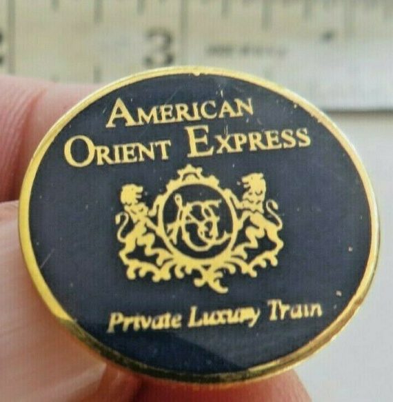 AMERICAN ORIENT EXPRESS-PRIVATE LUXURY TRAIN SOUVENIR ADVERTISING LAPEL PIN
