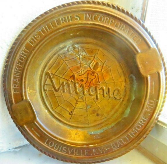 ANTIQUE WHISKEY CIGAR  ASHTRAY,FRANKFORT DISTILLERIES INCORPATED,LOUISVILLE KY
