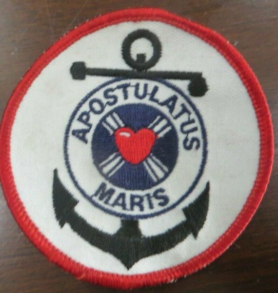 APOSTULATUS MARIS NAUTICAL SHIP BOAT ANCHOR HEART IN MIDDLE OF VINTAGE patch