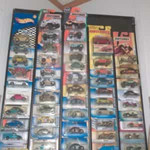 Display Rack for Die Cast Hot Wheels, Match Box, etc. Holds 50 cars