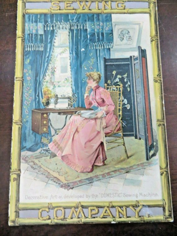 DOMESTIC SEWING MACHINE CO., Pa,Picture Portrait lady Victorian Trade Card