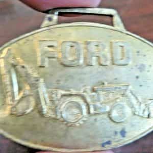 FORD BACKHOE TRACTOR DIGGER ORIGINAL KEY FOB 2 X 1 1/2 INCHES KEY CHAIN