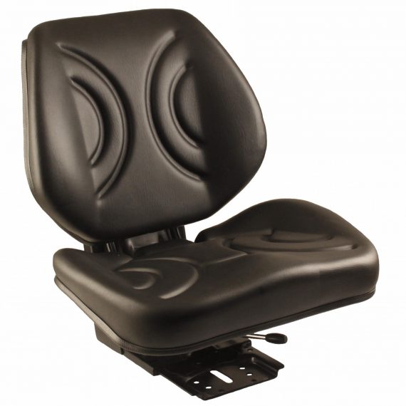 Ford Tractor Low Back Seat, Black Vinyl w/ Mechanical Suspension – S8302165