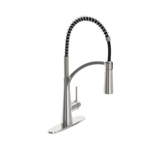 Glacier Bay Brenner 1003 254 727 Commercial Style Single-Handle Pull-Down Sprayer Kitchen Faucet in Stainless Finish