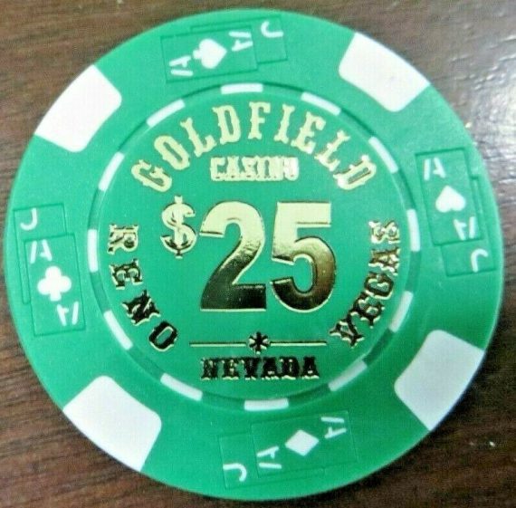Goldfield Casino Reno & Las Vegas Nevada $25 dollar poker chip token collectible