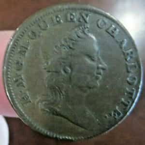 H.M.G.M.QUEEN CHARLOTTE MAY 19,1744 REIN WITH KING FOR 57 YEARS DIED 1818 COIN