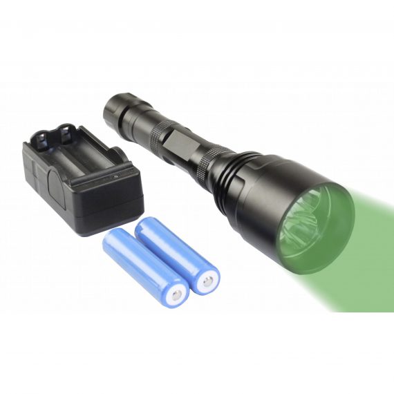 Heavy Duty Green Tactical Rechargeable Flashlight w/ Battery, 3800 Lumens – 8302141