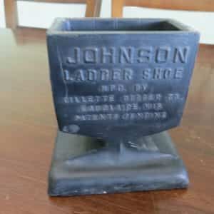 Johnson Ladder Shoe Mfg. Co. Gillette Rubber Co. EauClaire Wis. pencil holder