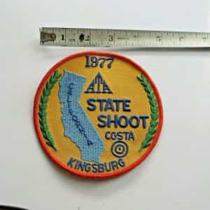 KINGSBURG CALIFORNIA,1973 A.T.A.STATE TRAP SHOOT  COSTA SHOTGUN SHOOTING PATCH