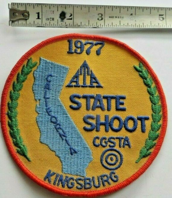 KINGSBURG CALIFORNIA,1973 A.T.A.STATE TRAP SHOOT  COSTA SHOTGUN SHOOTING PATCH
