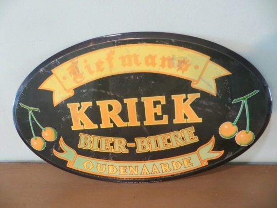KRIEK BIER-BIERE BEER OUDENAARDE TIN OVER CARDBOARD