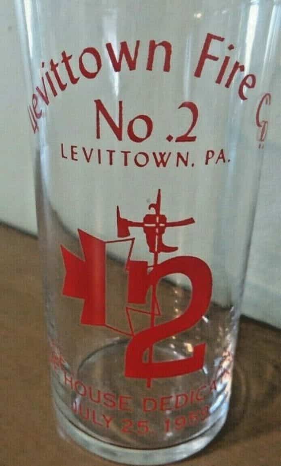 Levittown Fire Co. No.2 Firehouse Dedication 1959 fire department glass